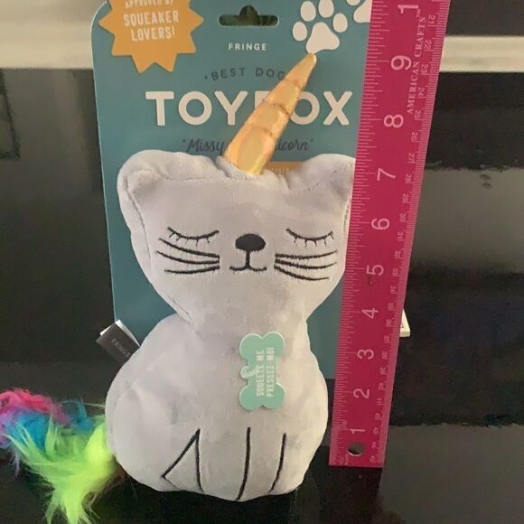 NEW squeaker toy cat unicorn - Picture 2 of 3